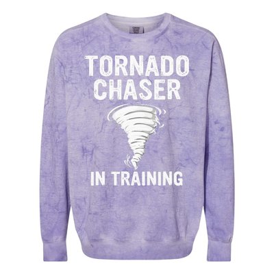 Meteorologist Weather Storm Tornado Chaser In Training Colorblast Crewneck Sweatshirt