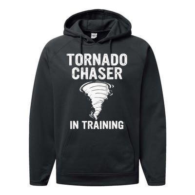 Meteorologist Weather Storm Tornado Chaser In Training Performance Fleece Hoodie