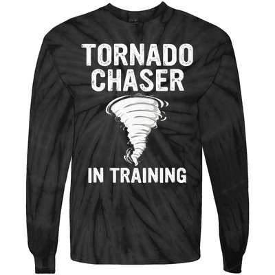 Meteorologist Weather Storm Tornado Chaser In Training Tie-Dye Long Sleeve Shirt