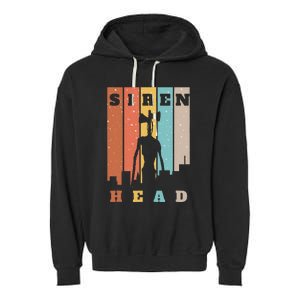 Monster With Sirens For Heads Over City Horror Garment-Dyed Fleece Hoodie