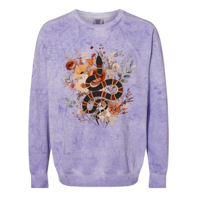 Mystical Wildflower Snake Colorblast Crewneck Sweatshirt