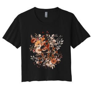 Mystical Wildflower Snake Women's Crop Top Tee