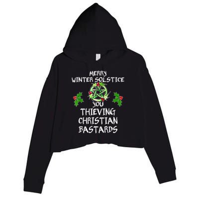 Merry Winter Solstice You Thieving Christian Bastards Crop Fleece Hoodie