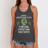 Merry Winter Solstice You Thieving Christian Bastards Women's Knotted Racerback Tank