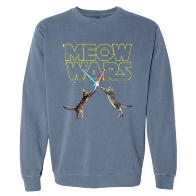 Meow Wars Space Cat Laser Cat Funny Cat Lover Garment-Dyed Sweatshirt