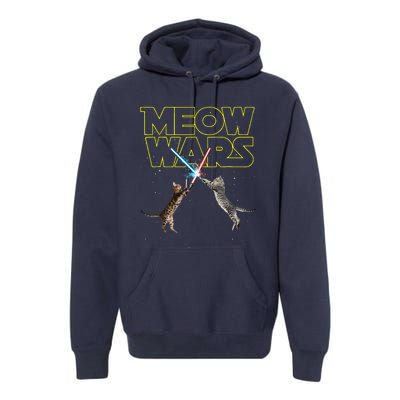 Meow Wars Space Cat Laser Cat Funny Cat Lover Premium Hoodie