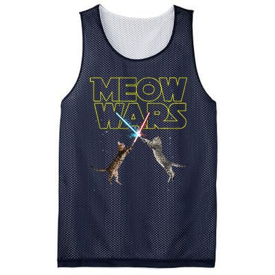 Meow Wars Space Cat Laser Cat Funny Cat Lover Mesh Reversible Basketball Jersey Tank