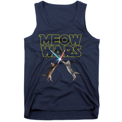 Meow Wars Space Cat Laser Cat Funny Cat Lover Tank Top