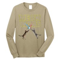 Meow Wars Space Cat Laser Cat Funny Cat Lover Long Sleeve Shirt