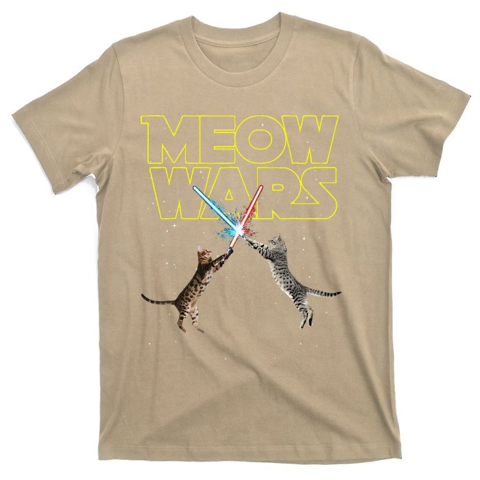 Meow Wars Space Cat Laser Cat Funny Cat Lover T-Shirt