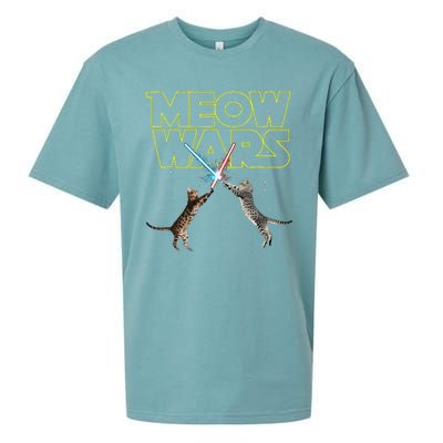 Meow Wars Space Cat Laser Cat Funny Cat Lover Sueded Cloud Jersey T-Shirt