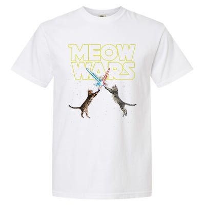 Meow Wars Space Cat Laser Cat Funny Cat Lover Garment-Dyed Heavyweight T-Shirt