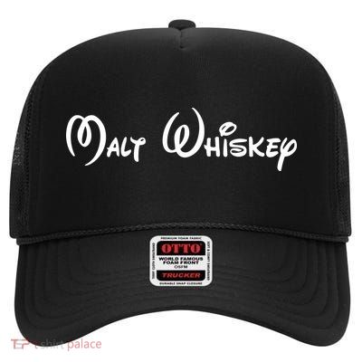 Malt Whiskey Shirts Funny Gift Idea Pun Logo Parody High Crown Mesh Back Trucker Hat