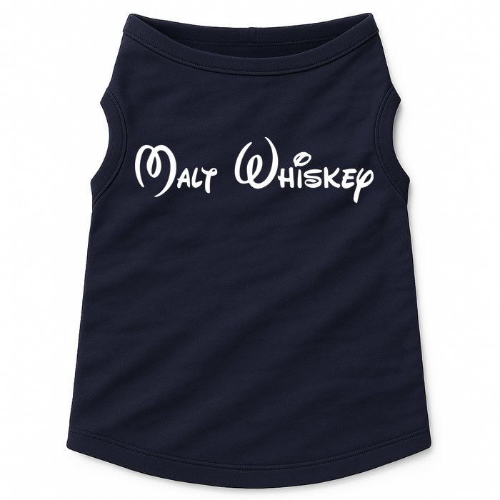 Malt Whiskey Shirts Funny Gift Idea Pun Logo Parody Doggie Tank