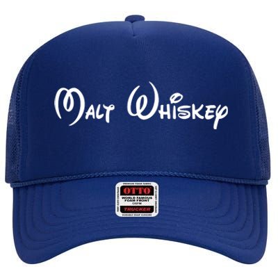 Malt Whiskey Shirts Funny Gift Idea Pun Logo Parody High Crown Mesh Back Trucker Hat