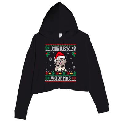 Merry Woofmas Shih Tzu Dog Funny Ugly Christmas Sweater Gift Crop Fleece Hoodie