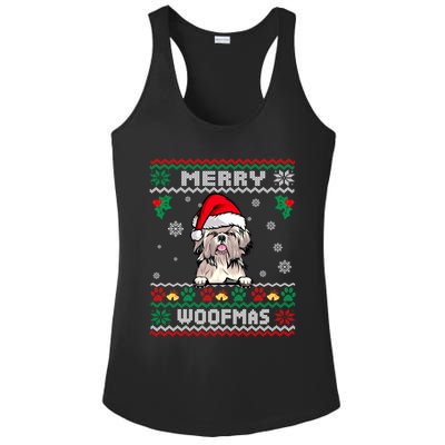 Merry Woofmas Shih Tzu Dog Funny Ugly Christmas Sweater Gift Ladies PosiCharge Competitor Racerback Tank