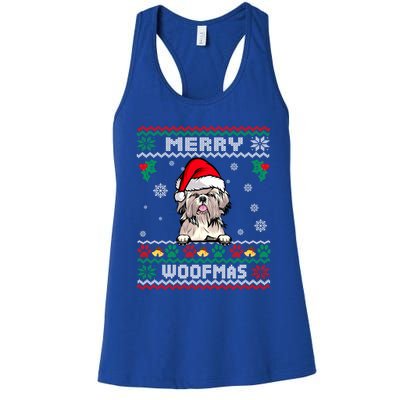 Merry Woofmas Shih Tzu Dog Funny Ugly Christmas Sweater Gift Women's Racerback Tank