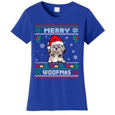 Merry Woofmas Shih Tzu Dog Funny Ugly Christmas Sweater Gift Women's T-Shirt