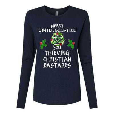 Merry Winter Solstice You Thieving Christian Bastards Womens Cotton Relaxed Long Sleeve T-Shirt