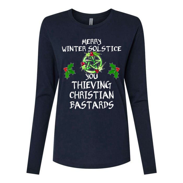 Merry Winter Solstice You Thieving Christian Bastards Womens Cotton Relaxed Long Sleeve T-Shirt