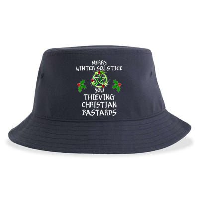 Merry Winter Solstice You Thieving Christian Bastards Sustainable Bucket Hat