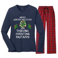 Merry Winter Solstice You Thieving Christian Bastards Women's Long Sleeve Flannel Pajama Set 