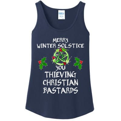 Merry Winter Solstice You Thieving Christian Bastards Ladies Essential Tank