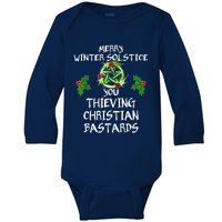 Merry Winter Solstice You Thieving Christian Bastards Baby Long Sleeve Bodysuit