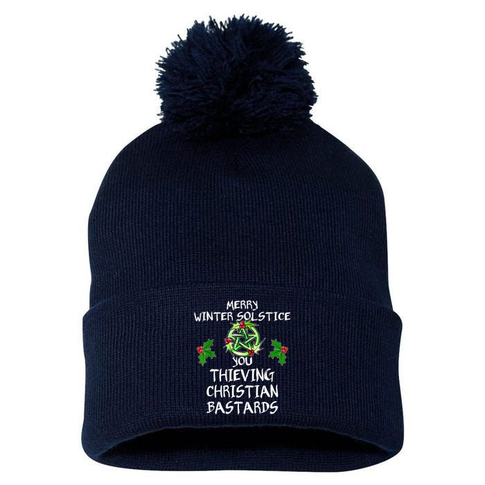 Merry Winter Solstice You Thieving Christian Bastards Pom Pom 12in Knit Beanie