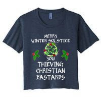 Merry Winter Solstice You Thieving Christian Bastards Women's Crop Top Tee