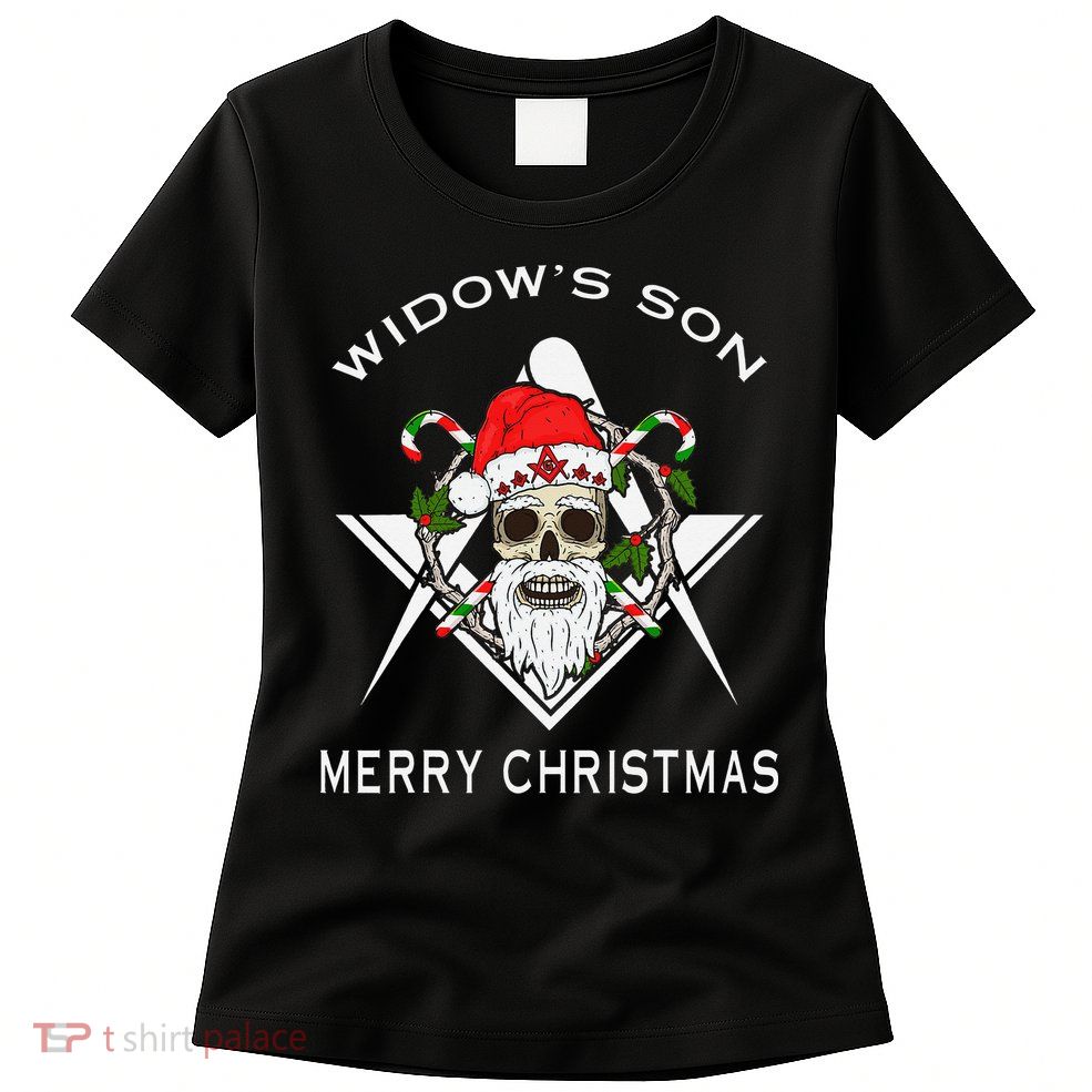 Masonic Widow's Son Mason Merry Christmas And New Year Gift  Womens T-Shirt