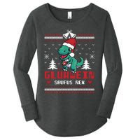 Mulled Wine Saufus Rex Ugly Christmas Dinosaur Women's Perfect Tri Tunic Long Sleeve Shirt