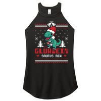 Mulled Wine Saufus Rex Ugly Christmas Dinosaur Women's Perfect Tri Rocker Tank