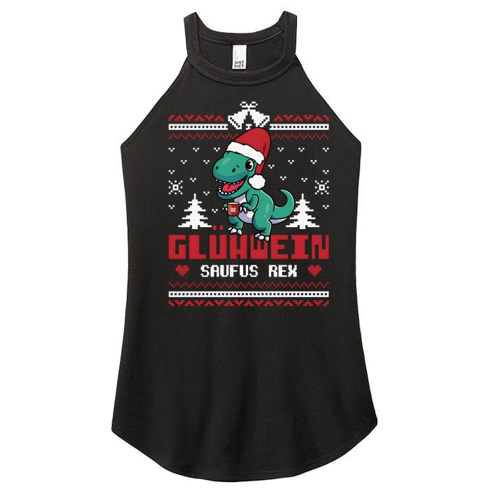 Mulled Wine Saufus Rex Ugly Christmas Dinosaur Women's Perfect Tri Rocker Tank