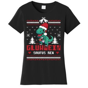 Mulled Wine Saufus Rex Ugly Christmas Dinosaur Women's T-Shirt