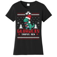 Mulled Wine Saufus Rex Ugly Christmas Dinosaur Women's T-Shirt