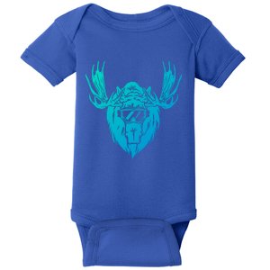 Moose With Ski Goggles Gift Baby Bodysuit