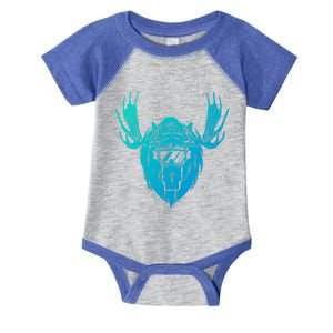 Moose With Ski Goggles Gift Infant Baby Jersey Bodysuit