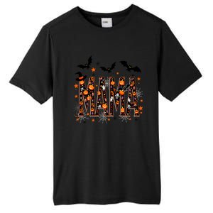 Mama With Spider Halloween Mama Spooky Vibes Gift Tall Fusion ChromaSoft Performance T-Shirt