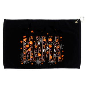 Mama With Spider Halloween Mama Spooky Vibes Gift Grommeted Golf Towel