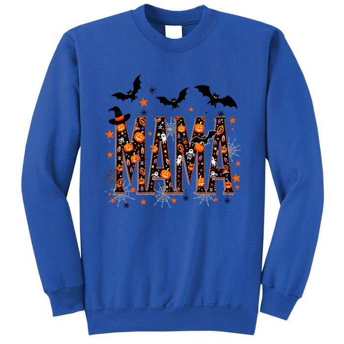 Mama With Spider Halloween Mama Spooky Vibes Gift Sweatshirt