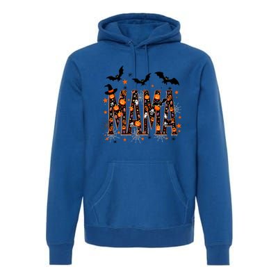 Mama With Spider Halloween Mama Spooky Vibes Gift Premium Hoodie