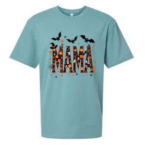 Mama With Spider Halloween Mama Spooky Vibes Gift Sueded Cloud Jersey T-Shirt