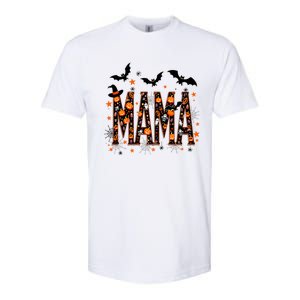 Mama With Spider Halloween Mama Spooky Vibes Gift Softstyle CVC T-Shirt