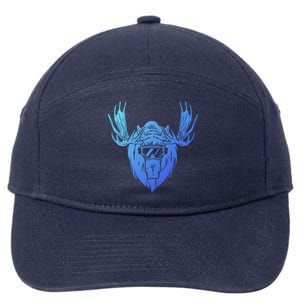 Moose With Ski Goggles Gift 7-Panel Snapback Hat