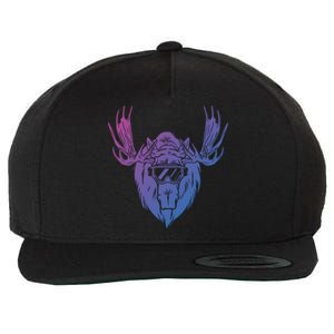 Moose With Ski Goggles Gift Wool Snapback Cap