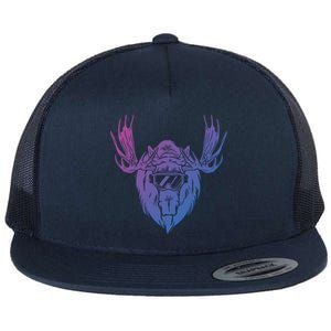 Moose With Ski Goggles Gift Flat Bill Trucker Hat