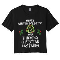 Merry Winter Solstice You Thieving Christian Bastards Women's Crop Top Tee