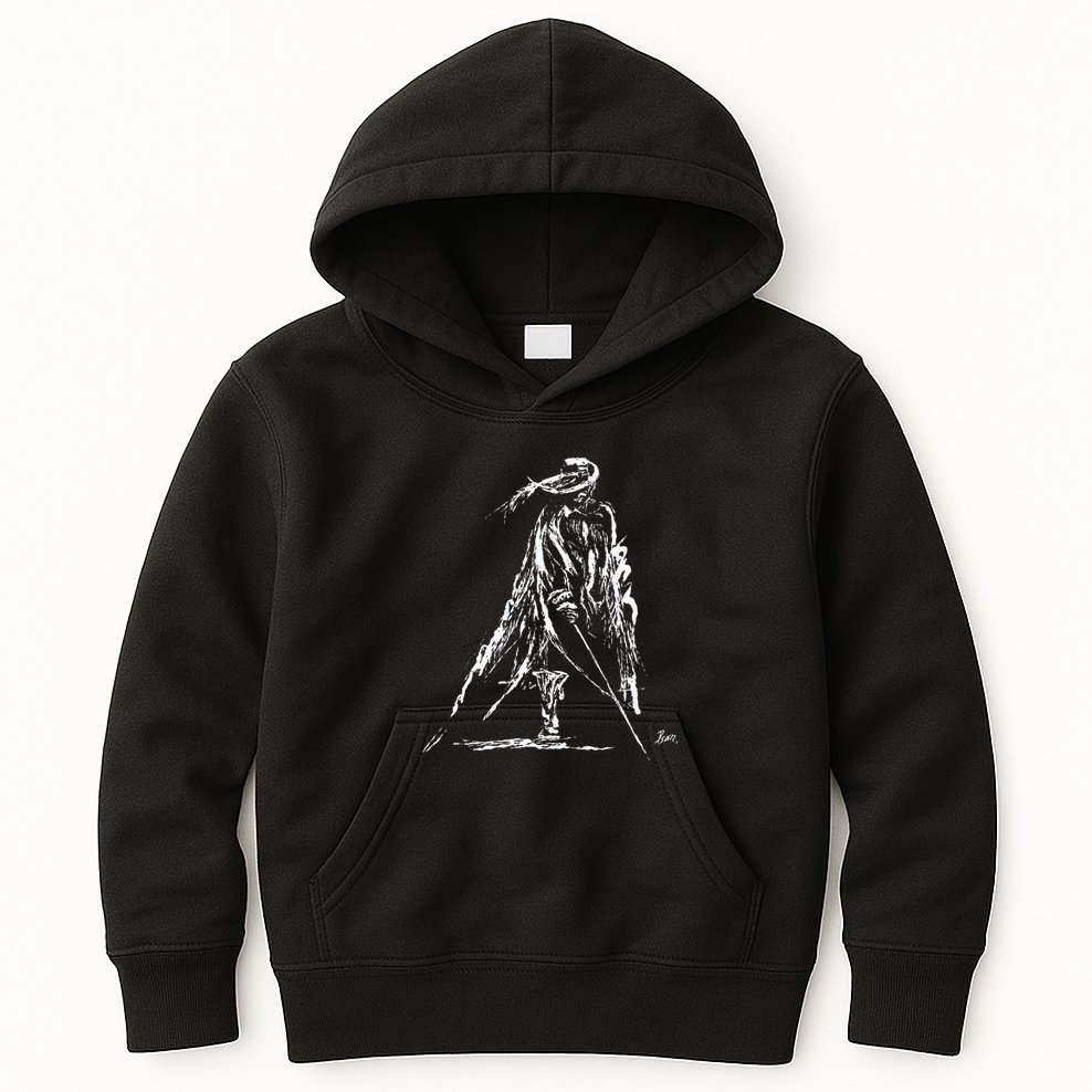 Musketeer With Sword And Coat Kids Hoodie